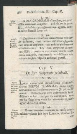 Cap. V. De foro competente criminali