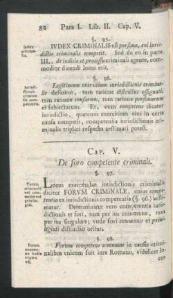 Cap. V. De foro competente criminali