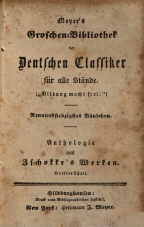 Anthologie aus Zschokke's Werken, 3. Des Schweitzerlands Geschichte : (Im Auszuge)