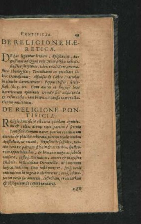 De Religione Pontificia.