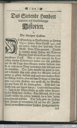 Das Siebende Hundert nützlicher und denckwürdiger Historien