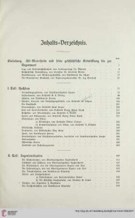 Inhalts=Verzeichnis