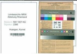 Entnazifizierung Kornel Huesgen , geb. 16.12.1908 (Metzger)