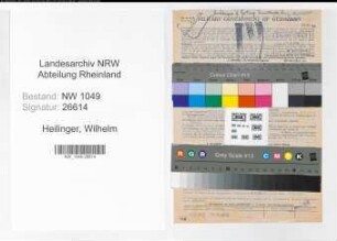 Entnazifizierung Wilhelm Heilinger , geb. 22.02.1896 (Kaufmaennischer Angestellter)