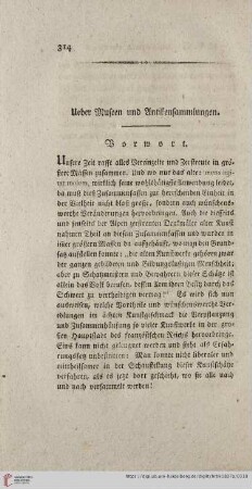 Ueber Museen und Antikensammlungen