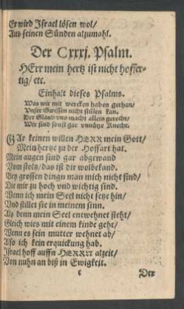 Der Cxxxi. Psalm. - Der CXL. Psalm.