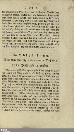 IX. Abtheilung. Vom Blätterteig und warmen Pasteten
