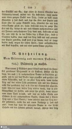 IX. Abtheilung. Vom Blätterteig und warmen Pasteten