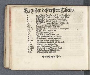 Register deß ersten Theils