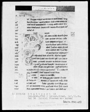 Bibel — Initiale F (actum est autem), Folio 36 recto