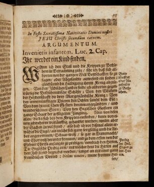 15-36, In Festo Sacratissimae Nativitatis Domini nostri JESU Christi Secundûm carnem; In Festo Sancti Protomartyris & Levita Sancti Stephani