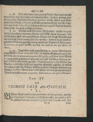Cap. IV. De Crimine Laesae Maiestatis.
