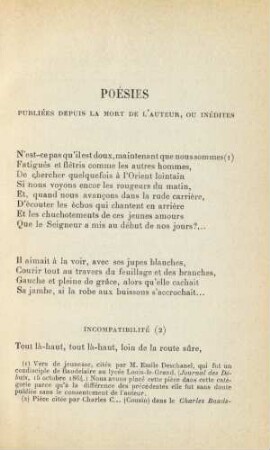 Poésies Publiées Depuis La Mort De L'Auteur, Ou Inédites
