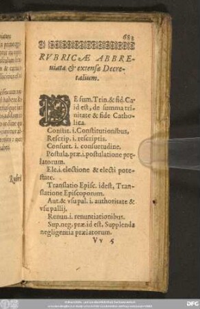 Rubricae Abbreviatae & extensae Decretalium.