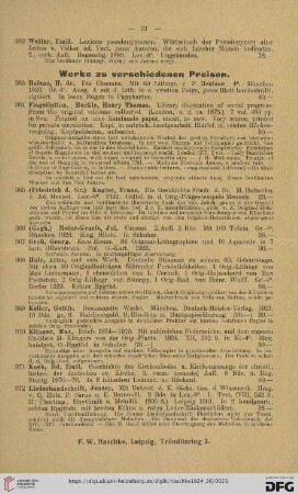 Werke zu verschiedenen Preisen (Nr. 363-379)