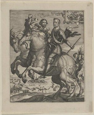 Reiterbildnis Karl Bonaventura von Longueval Graf von Bucquoy mit Kaiser Ferdinand II.
