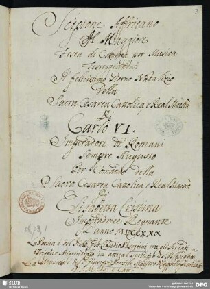 [Text:] Scipione Africano. Serenata.