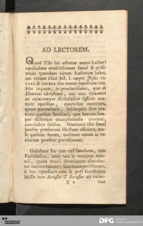 Ad Lectorem.