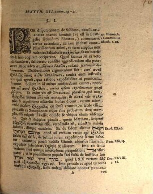 Observationes philologicas et theologicas ad Evangelii Matthaei Cap. XII, comm. 14 - 21