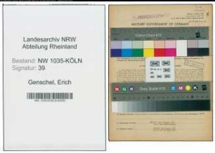 Entnazifizierung Erich Genschel , geb. 23.12.1903 (Bergbauangestellter)