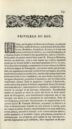 Privilege du Roy