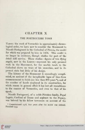 Chapter X: The Forteguerri Tomb