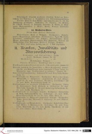 II. Kranken-, Invaliditäts- und Altersversicherung.