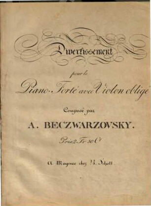 Divertissement pour le piano-forté avec violon obligé