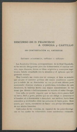 Discurso en contestación al anterior