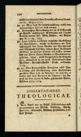 120-121, Dissertationes Theologicae.