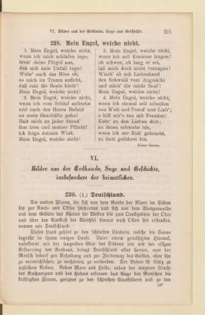 VI. Bilder aus der Erdkunde, Sage und Geschichte, insbesondere der heimatlichen