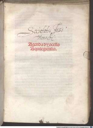 Agenda dioecesis Aquileiensis