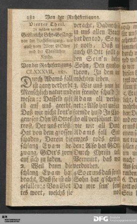 Vierter Theil. In welchem verfasset Geistreiche Lehr-Gesänge von der Rechtfertigung, wie auch vom Wort GOttes ...