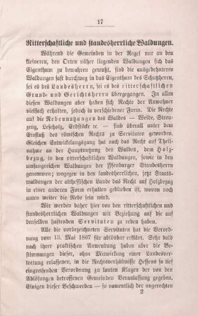 Ritterschaftliche und standesherrliche Waldungen.
