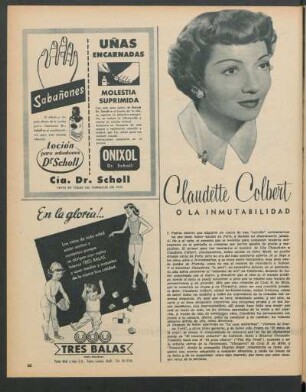 Claudette Colbert o la inmutabilidad : La máscara a través del tiempo