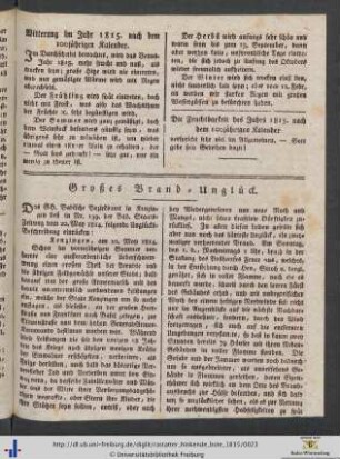 Großes Brand-Unglück.