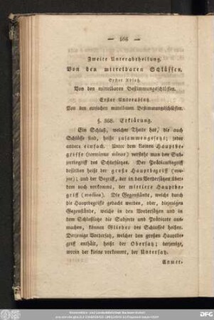 Erster Unterabsatz. Von den einfachen mittelbaren Bestimmungsschlüssen.