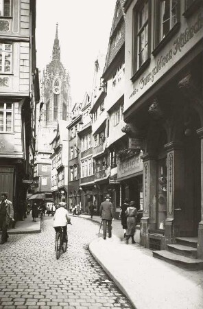 Frankfurt am Main, Alter Markt : Frankfurt am Main. Alter Markt. Blick nach Osten zum Domturm