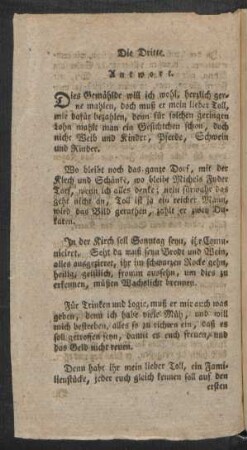 Die Dritte. Antwort.