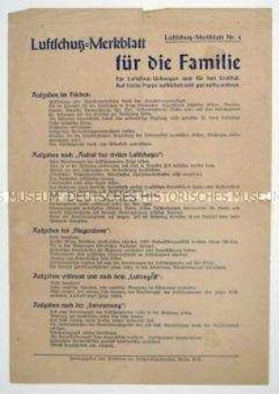 Merkblatt für den Luftschutz