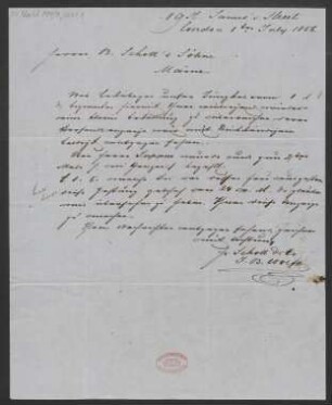 Brief an B. Schott's Söhne : 08.07.1851