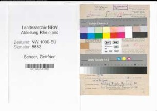Entnazifizierung Gottfried Scheer, geb. 27.10.1905 (Steiger)