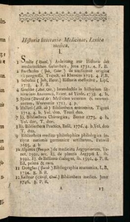 Historia litteraria Medicinae, Lexica medica.