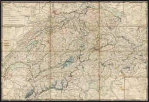 Reisekarte der Schweiz, ca. 1:500 000, Lithographie, 1850