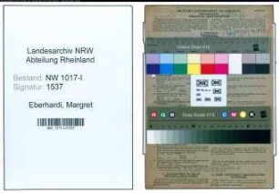 Entnazifizierung Margret Eberhardi , geb. 26.06.1907 (Kontoristin)