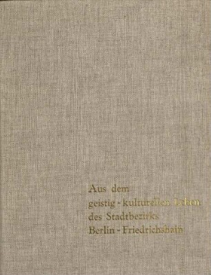 Album mit Fotos aus dem Kulturleben Friedrichshain 1971