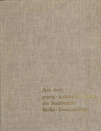 Album mit Fotos aus dem Kulturleben               Friedrichshain 1971