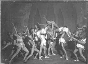Ballettszene, vermutlich einer Aufführung in Dresden