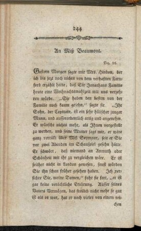An Miß Beaumont. Dez. 26.