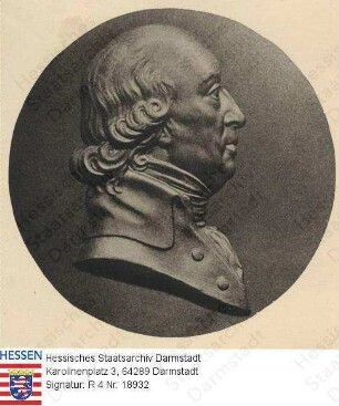 Herder, Johann Gottfried (1744-1803) / Porträt im Profil, Büste / Brustbild in Medaillon